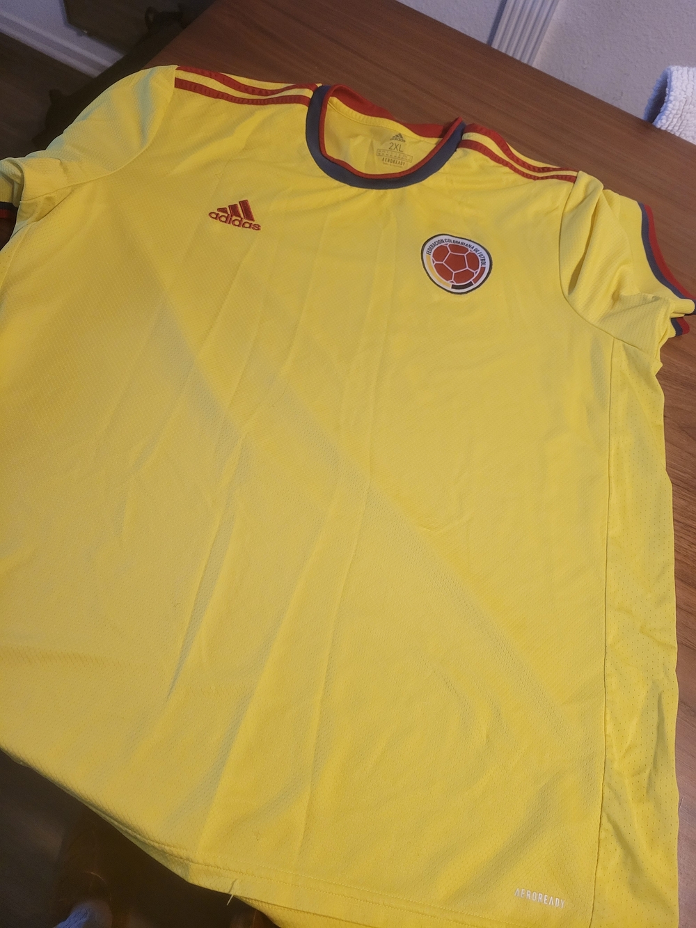 Adidas Mens  Colombia Yellow Soccer Jersey